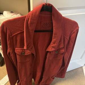 prAna Orange Red Breathe Button Front Pockets Jacket Size med Military RARE